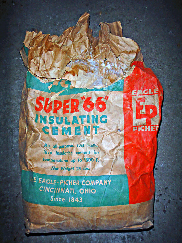 Bag of insulating cement.