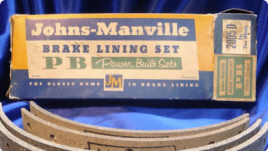 Brake lining containing asbestos made by Johns-Manville