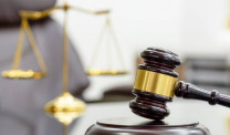 Lawsuit gavel and scales of justice