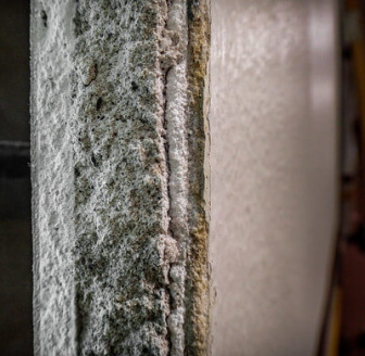 An example of one type of layered wall system
