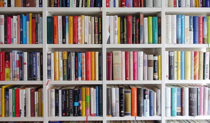 Books on a shelf