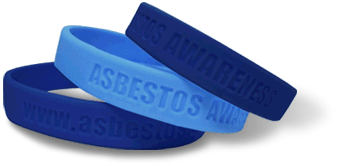 Mesothelioma awareness wristbands from Asbestos.com