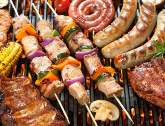 Grill with meat, chicken and other protein