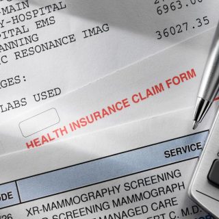 Medical bills and insurance forms