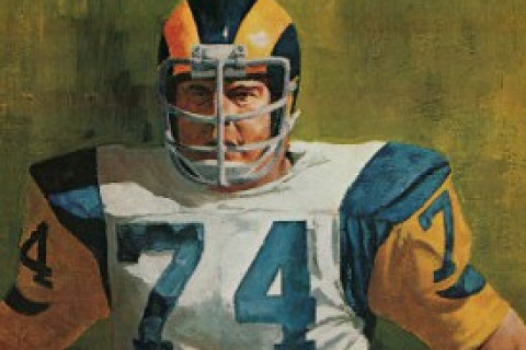 Painting of Los Angeles Rams Merlin Olsen