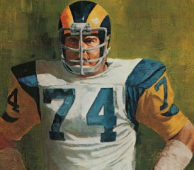 Painting of Los Angeles Rams Merlin Olsen