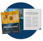 Cover and open page view of the mesothelioma guide from The Mesothelioma Center