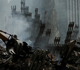 World Trade Center rubble from 9/11 terrorist attacks