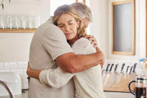 Mesothelioma caregiver and her loved one.