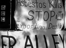 Posters showing Asbestos Kills message