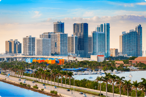 skyline view of downtown miami