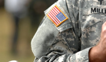 Military fatigues with American flag