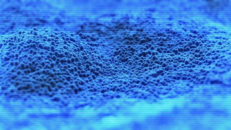 Hydrogel nanoparticles blue illustration