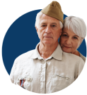 Military veteran in uniform with spouse