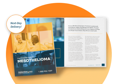 open view of the Mesothelioma Guide at Asbestos.com, includes next-day delivery