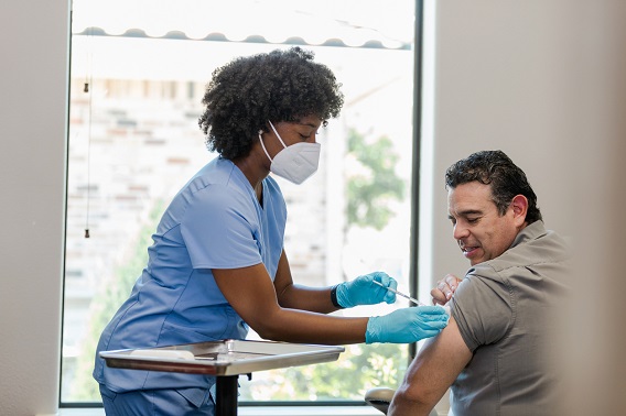 Patient receiving a vaccination.