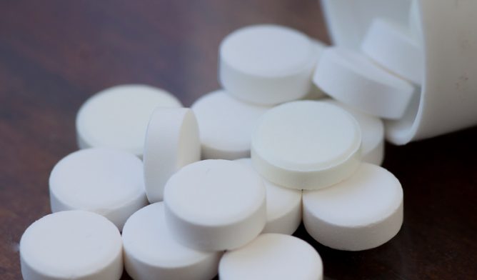 Pills on table