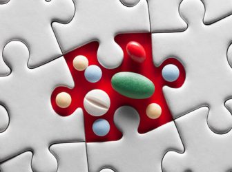 Puzzle piece with pills