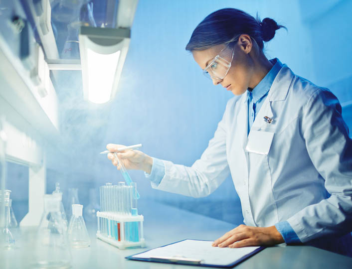 Researcher working in a lab Researcher working in a lab