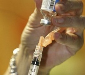 Taking sample with syringe