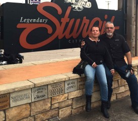 Rolando and his wife at Sturgis