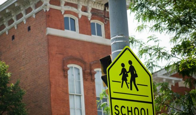 School crossing sign in Philadelphia