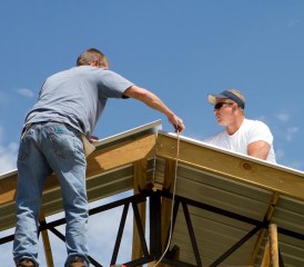 Men working on a roof