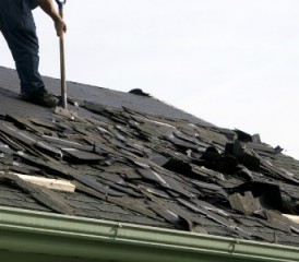 Roof shingles with asbestos