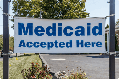 sign stating Medicaid is accepted