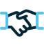 handshake blue outline