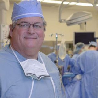 Mesothelioma expert Dr. David Sugarbaker in surgery scrubs