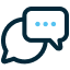 icon of text and chat box overlapping one another