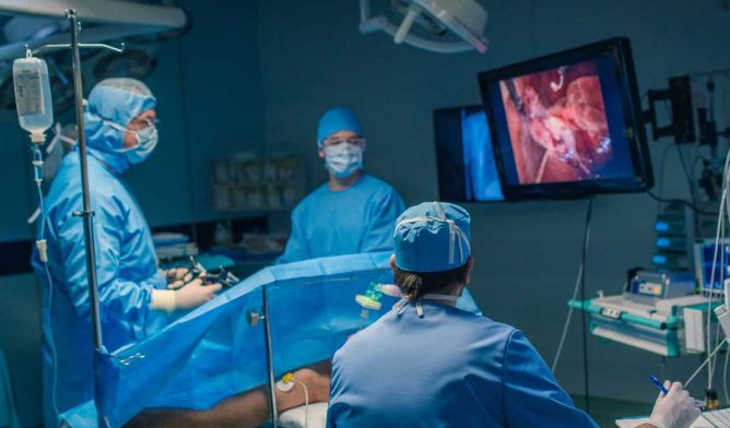 Surgeons in operating room