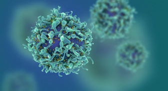 Green and blue t-cell illustration