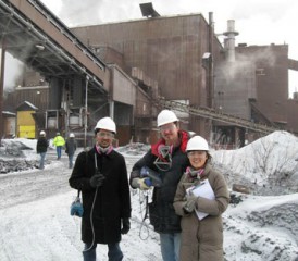 University of Minnesota researchers outside taconite mine