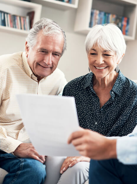 Elderly couple looking