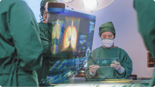thoracic surgeon reviewing patient scans