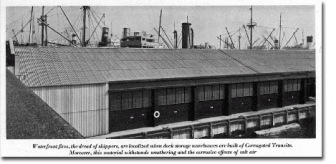 Vintage ad showing warehouse