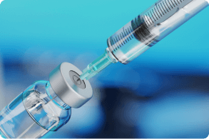 syringe filling with vaccine dosage