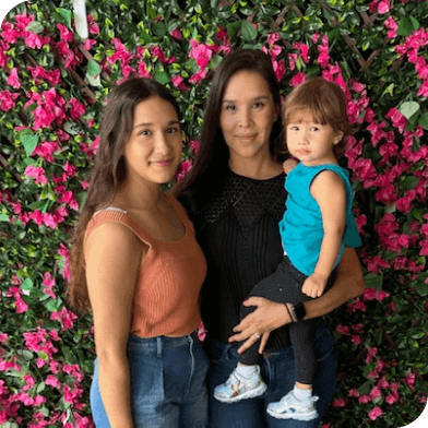 Vanessa Blanco pictured with her daughters