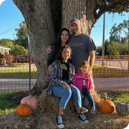 Vanessa Blanco pictured with her family