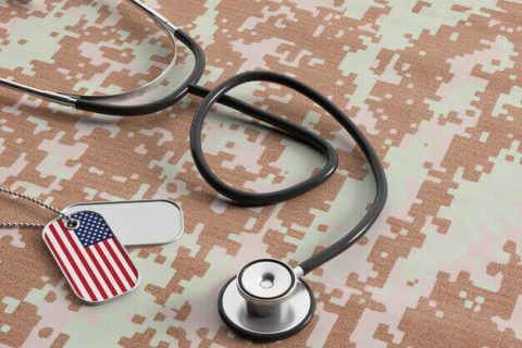 Image of stethoscope and American flag