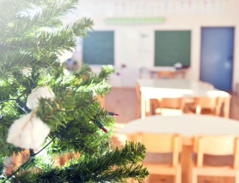 Christmas tree in classroom Christmas tree in classroom