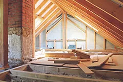 Unfinished ceiling in a house