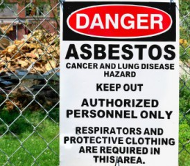 Asbestos danger sign Asbestos danger sign