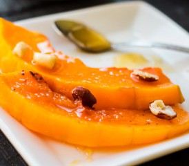Baked pumpkin on a plate Baked pumpkin on a plate
