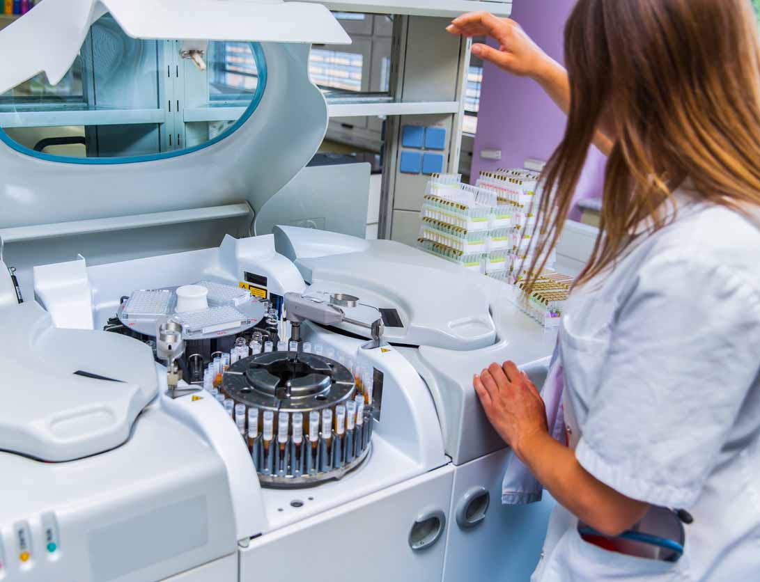 Test tubes with blood samples in centrifuge Test tubes with blood samples in centrifuge