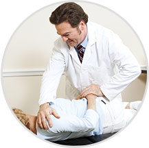 Chiropractor working on a patient