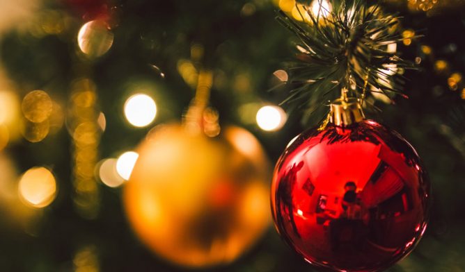 Christmas ornament on tree