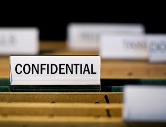 File folder with confidential label